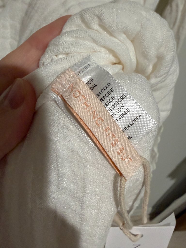Nwt Nothing Fits But Seine Dress White Gauze Puff Sleeve Tiered Maxi L/Xl — image 6 of 8